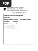 Modelo de Respuesta: Universidad Nacional Abierta Vicerrectorado Académico Área: Administracion Y Contaduria