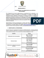 Modificación #1 Convocatoria - Cronograma Convocatoria Artistas Locales.