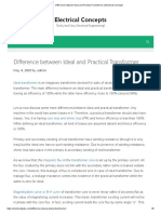 Difference Between Ideal and Practical Transformer - Electrical Concepts