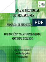 OPERACIÓN Y MANTENIMIENTO DE Sistemas de Riego