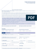 Application Form VAF1D - Student Visitor Form