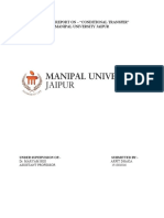 A Project Report On - "Conditional Transfer" Manipal University Jaipur