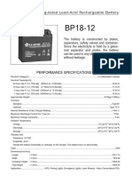 Valve Regulated Lead-Acid Rechargeable Battery: o o o o