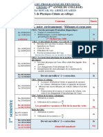 RE'PARTITION DU PROGRAMME DE PHYSIQUE (1ere Année)