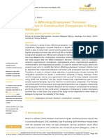 Factors Affecting Employees' Turnover Intention in Construction Companies in Klang, Selangor