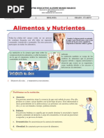 Alimentos y Nutrientes para Sexto de Primaria