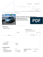 Fiche Technique CITROEN BERLINGO (2) 2.0 Hdi Pack Luxe 5p 2006 - La Centrale ®