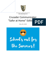 Crusader Communicator: "Safer at Home" Edition #5: Sheboygan Lutheran High School