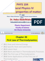 Phys 104 General Physics Iv Heat and Properties of Matter: Dr. Heba Abdelmaksoud