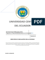 Guía General para Elaboración de Programas y Proyectos de Vinculación Con La Sociedad Agosto - 2019 DVS-GUI-01