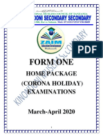 Form One Exams PDF