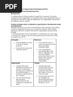 Task 1: Prepare An Organisational Development Plan Organizational Development Plan Background