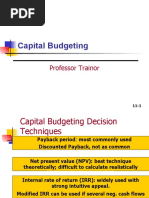 Capital Budgeting: Professor Trainor