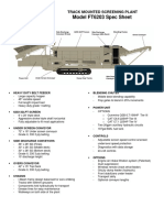 Model FT6203 Spec Sheet: Track Mounted Screening Plant