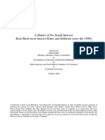 A Matter of No Small Interest: Real Short-Term Interest Rates and Inflation Since The 1990s