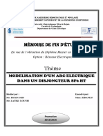 Modélisation D'un Arc Électrique Dans Un Disjoncteur SF6 HT PDF