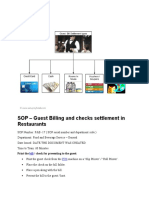 SOP - Guest Billing and Checks Settlement in Restaurants