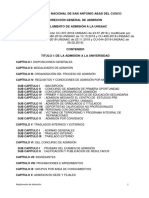 Reglamento de Admision A La Unsaac Modificado en Febrero 2019 PDF