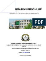 Information Brochure: Admission To B.Tech Full Time For Session 2016-17