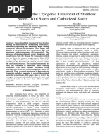 A Review On The Cryogenic Treatment of Stainless Steels, Tool Steels and Carburized Steels