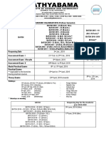 Even Semester Academic Calender 2018 - 2019