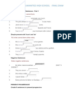 Science and Humanities High School - Final Exam: Put The Verbs Into The Correct Form