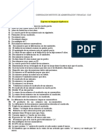 Lenguaje Algebraico VS Lenguaje Cotidiano