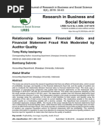 Relationship Between Financial Ratio and Financial Statement Fraud Risk Moderated by Auditor Quality