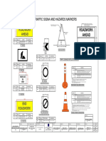 Traffic Signa and Hazards Markers: Roadwork Ahead