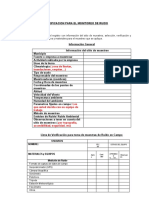 Lista de Verificación de Equipos y Datos Del Sitio de Muestreo RUIDO