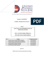 Semester 2 Sesi 2018/2019 Paf3023: Perakaunan Awalan: Analysis and Interpretation of Financial Ratios