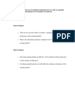 The Perceived Effects of Parents Separation To The Academic Performance of Nursing Students