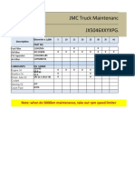 JMC Truck Maintenance Chart (4 Tons) Model JX5046XXYXPGA2 (Convey 3360)