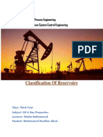 Classification of Reservoir and Reservoir Fluids