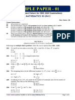 Sample Paper - 01: Mathematics Xii