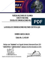 Certificado Seminario Ciber Defensa Sv. Romero Garcia Carlos