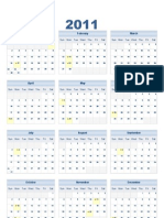 Calendar 2011 Printable