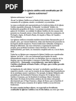 Sabías Que La Iglesia Católica Está Constituida Por 24 Iglesias Autónomas