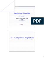 II: Investigaciones Geognósticas