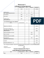 Marwa Year 1 Using Marginal Costing Approach