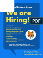 We Are Hiring!: Al Maaref Private School