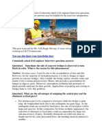 Commonly Asked Civil Engineer Interview Questions Answers PDF