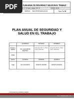 Plan Anual de Seguridad, Salud Ocupacional y Medio Ambiente.