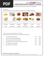 Listening Skills Practice: Eating Out - Exercises: Preparation