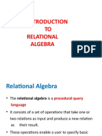 Relational Algebra in Dbms