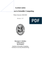 Lecture Notes Introduction To Scientific Computing: Winter Semester 2002/2003