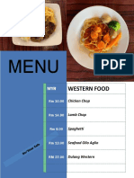 Western Food Menu