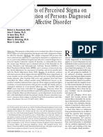 Adverse Effects of Perceived Stigma On Social Adaptation of Persons Diagnosed With Bipolar Affective Disorder