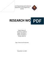 Research Work: School of Engineering and Architecture Department of Civil Engineering Water