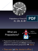 In, On, & At: Prepositions of Time & Place